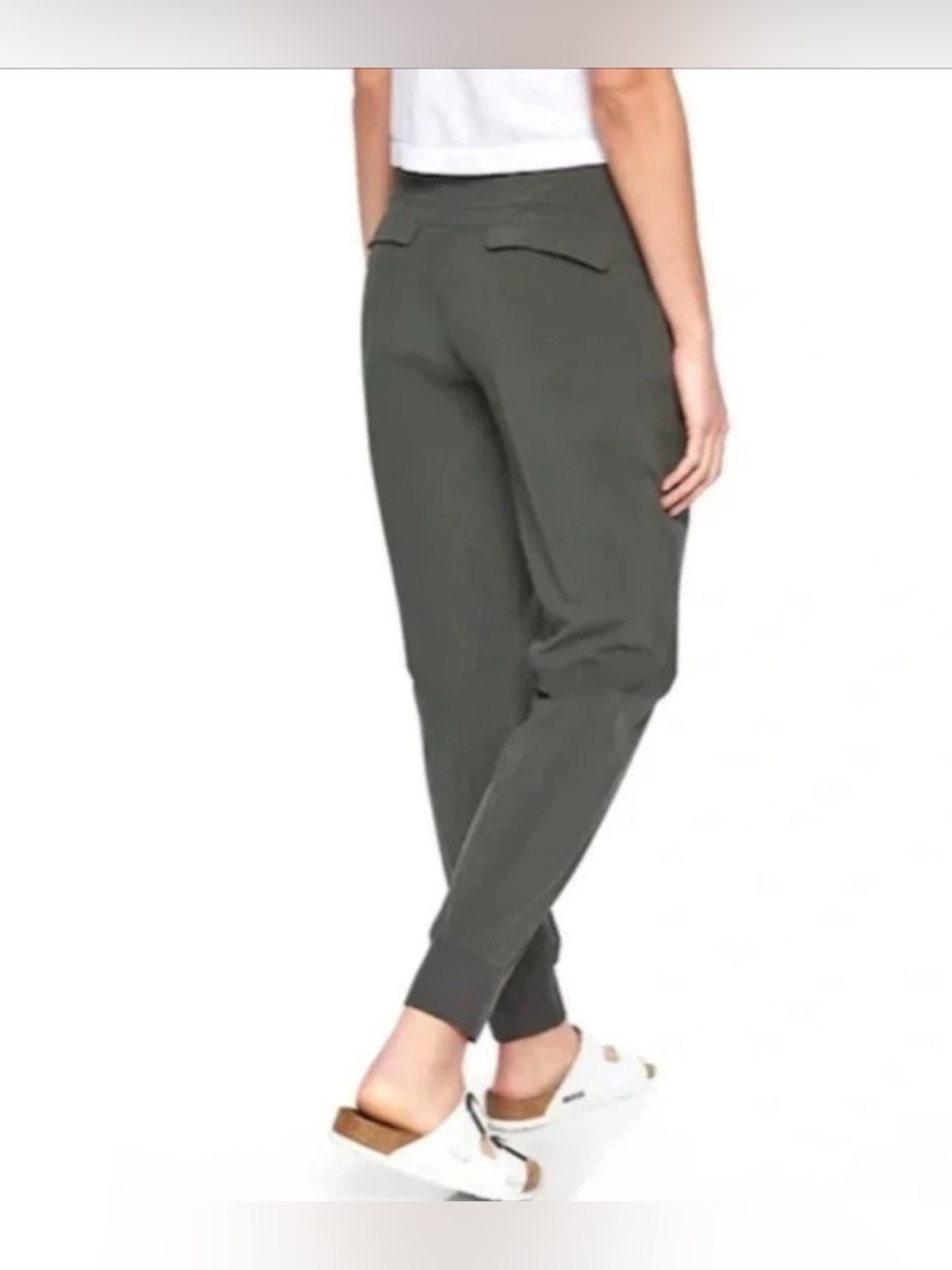 ATHLETA Women's Soho Jogger Pant LINED Size 8 Dark Gray Zipper Pockets 907899 - Picture 3 of 14